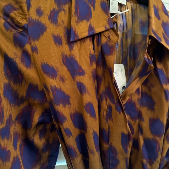 COS Brown and Blue Midi Dress - Picture 2 of 3